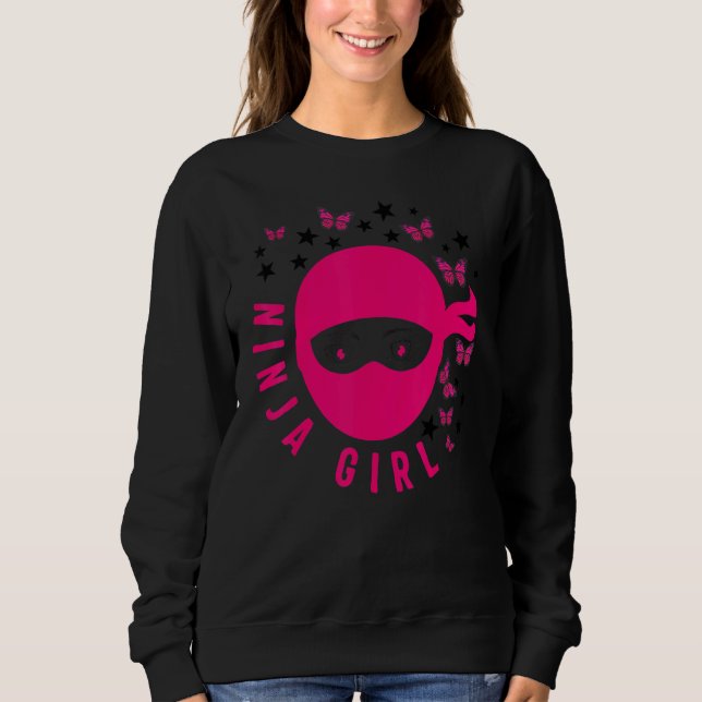 Karate Ninja Girl Butterfly Fighter Karate Player  Sweatshirt (Front)