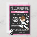 Karate Party Brown Hair Girl Kids Birthday Party Invitation<br><div class="desc">Tons of fun karate birthday party invitation or team party invitation with a brown hair girl karate invitation,  we have others in our store including a neutral one,  birthday party invitation for a kids birthday parties. This is the perfect invitation for a yummy pizza party.</div>