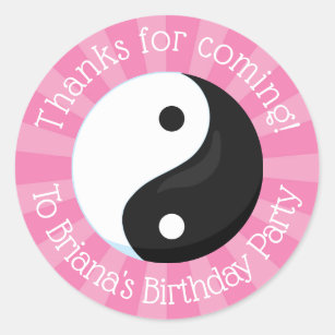 Karate Party Favor Sticker for a Girl