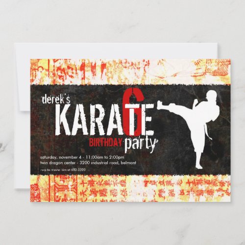 Karate Party Invitation