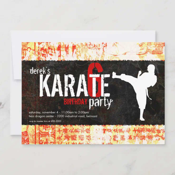 Karate Party Invitation | Zazzle