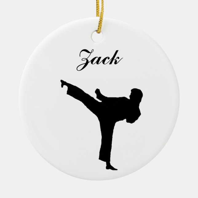 Karate Personalized Christmas Ornament (Front)