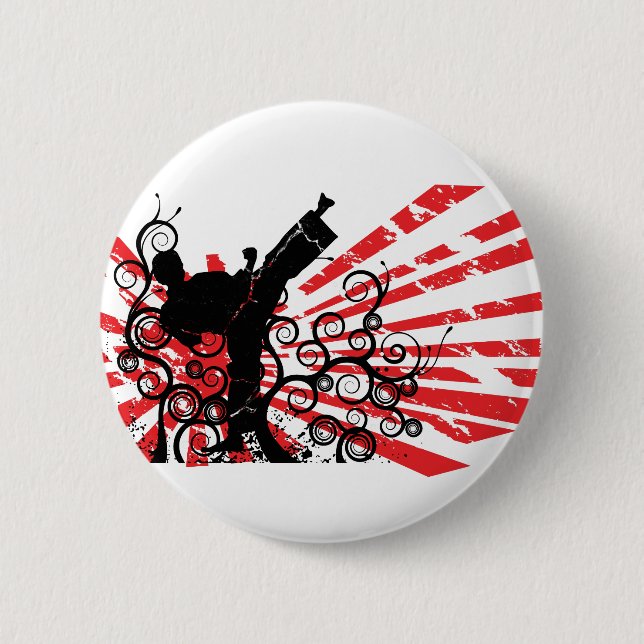 Karate Pinback Button (Front)
