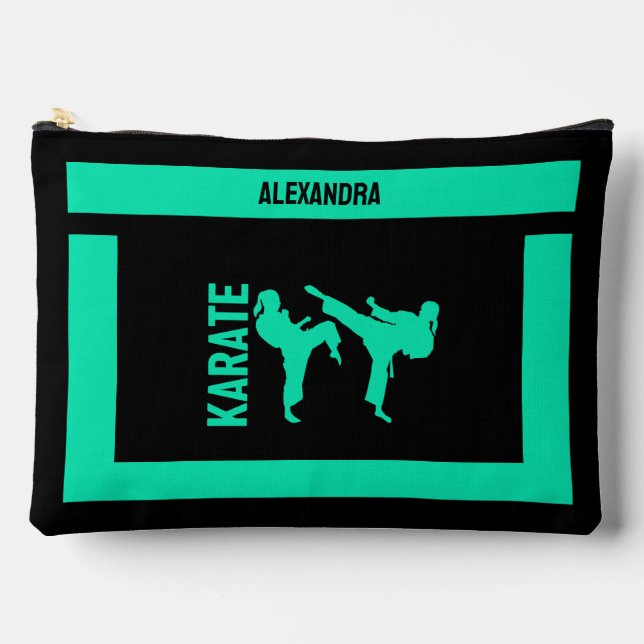 Karate Player Girl, Birthday Gift, Women Karate Accessory Pouch (Front)
