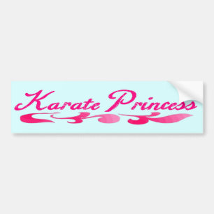 Karate Princess Swirl Bumper Sticker
