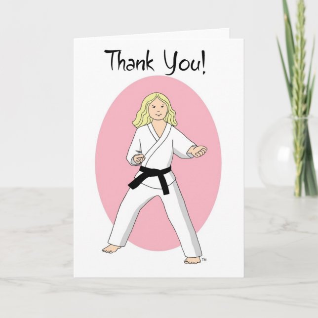 Karate Princess Thank You Cards (Front)