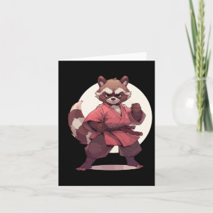 Karate Raccoon Anime Racoon Martial Arts T Martial Card