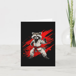 Karate Raccoon Motif Taekwondo Jiu-Jitsu Mma Card