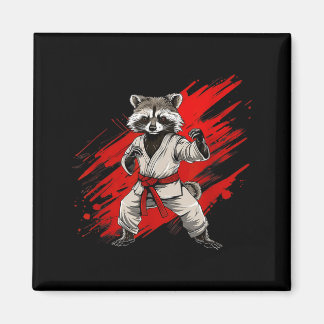 Karate Raccoon Motif Taekwondo Jiu-Jitsu Mma Magnet
