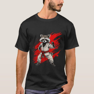 Karate Raccoon Motif Taekwondo Jiu-Jitsu Mma T-Shirt