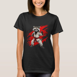 Karate Raccoon Motif Taekwondo Jiu-Jitsu Mma T-Shirt