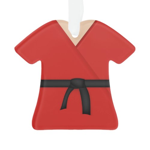 Karate Red Uniform Black Belt Ornament
