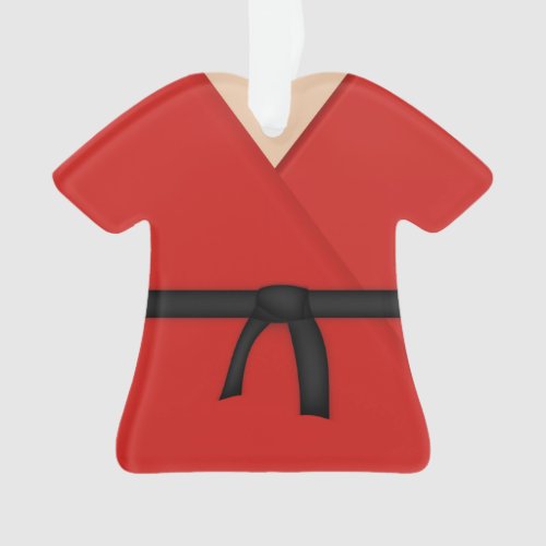 Karate Red Uniform Black Belt Ornament