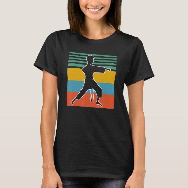 Karate Retro Sunset Karate T-Shirt (Front)