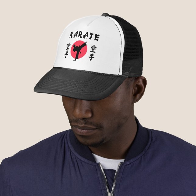 Karate Rising Sun Tee Trucker Hat (In Situ)