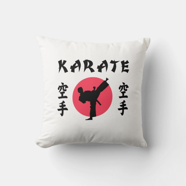 Karate Rising Sun  Throw Pillow (Front)