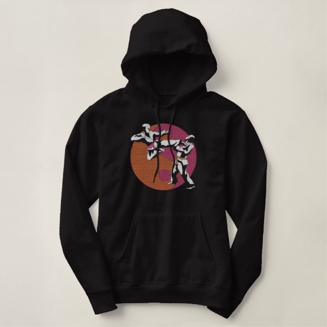 Karate Scene Embroidered Hoodie (Design Front)