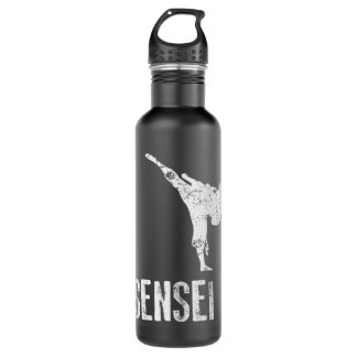 Karate Shirt, Sensei Cool Martial Arts Gift Stainless Steel Water Bottle