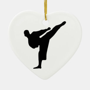 Karate Silhouette Ceramic Ornament