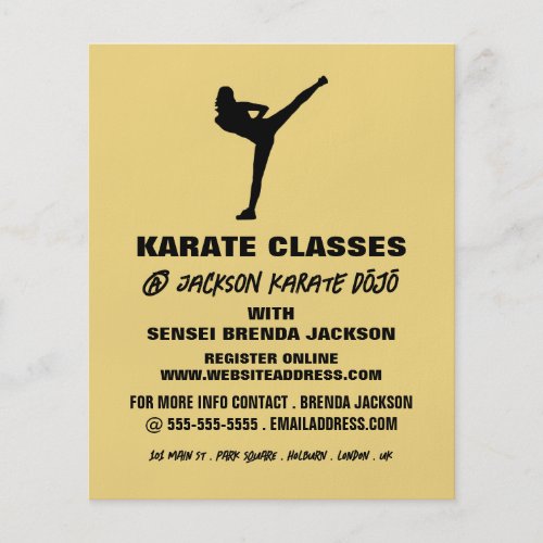Karate Silhouette Karate Class Advertising Flyer
