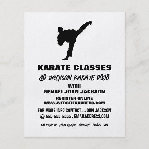 Karate Silhouette Karate Class Advertising Flyer