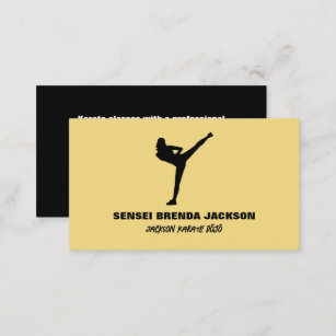 Karate Silhouette, Karate Sensei Business Card