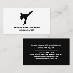 Karate Silhouette, Karate Sensei Business Card