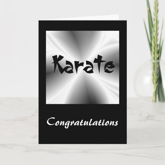 Karate Silver Congratulations Card (Front)