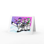 Karate Snowmen with Weapons Card Karate Snowmen with Weapons Card