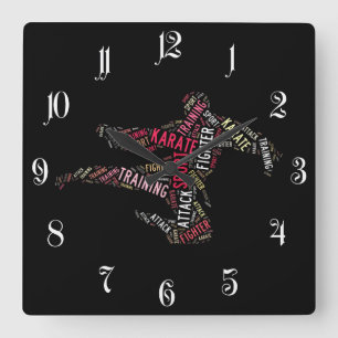 Karate Square Wall Clock