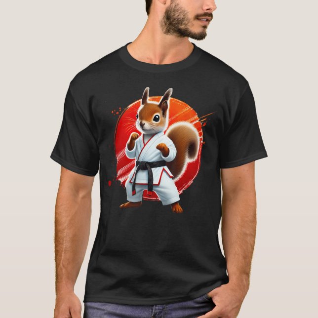 Karate Squirrel Martial Arts Fighter Judo T-Shirt (Front)