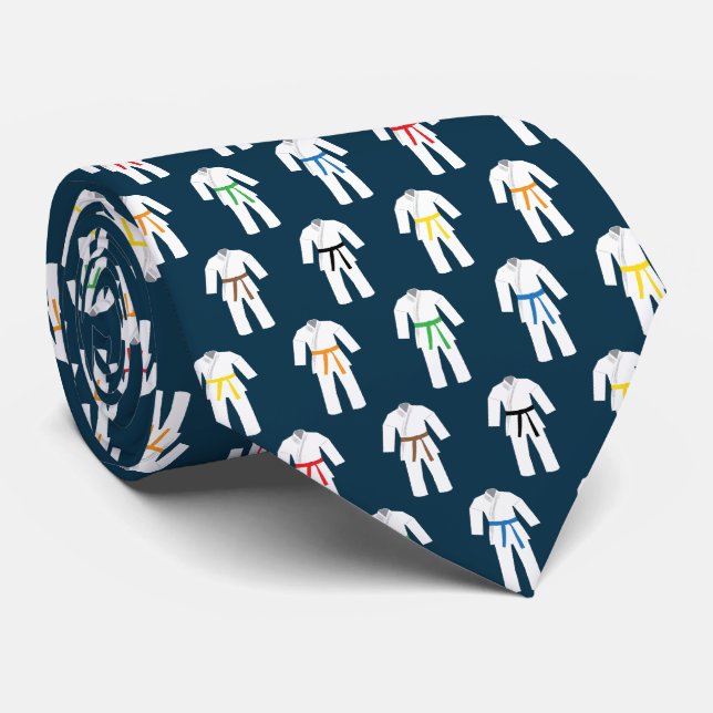 Karate Suits Fun Japanese Martial Arts Neck Tie (Rolled)