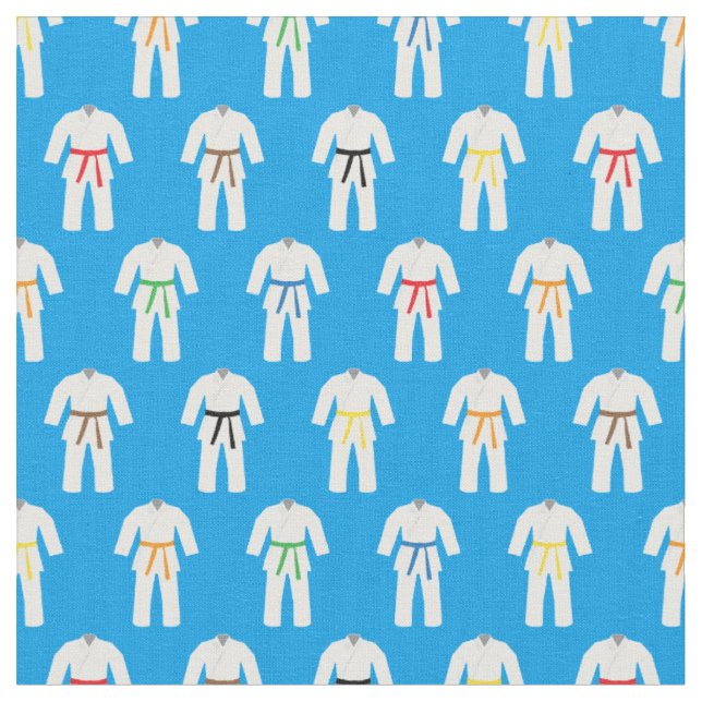 Karate Suits Martial Arts Pattern Fabric (Close Up)