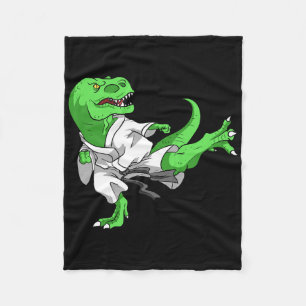 Karate T-rex Dino Student Dinosaur Teacher Karatek Fleece Blanket