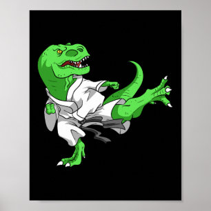 Karate T-rex Dino Student Dinosaur Teacher Karatek Poster