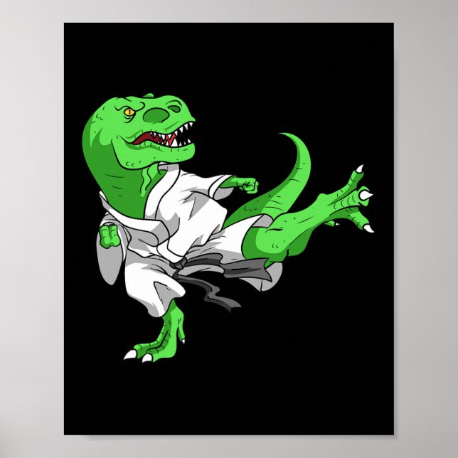 Karate T-rex Dino Student Dinosaur Teacher Karatek Poster (Front)