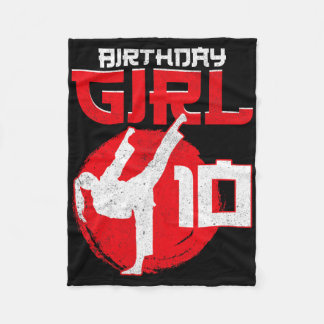 Karate Taekwondo 10 Years Old Birthday Martial Art Fleece Blanket