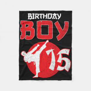 Karate Taekwondo 15 Years Old Birthday Martial Art Fleece Blanket
