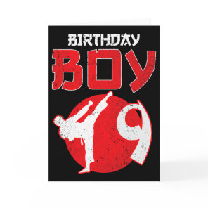 Karate Taekwondo 9 Years Old Birthday Martial Arts Card