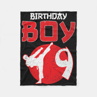 Karate Taekwondo 9 Years Old Birthday Martial Arts Fleece Blanket