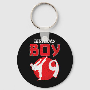 Karate Taekwondo 9 Years Old Birthday Martial Arts Keychain