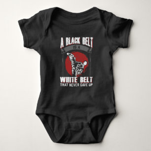 Karate Taekwondo Black Belt Martial Arts Fighter Baby Bodysuit