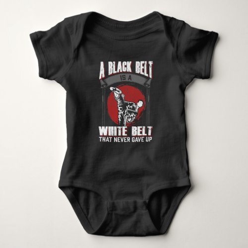 Karate Taekwondo Black Belt Martial Arts Fighter Baby Bodysuit