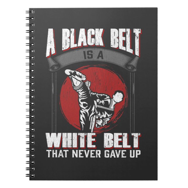 Karate Taekwondo Black Belt Martial Arts Fighter Notebook (Front)