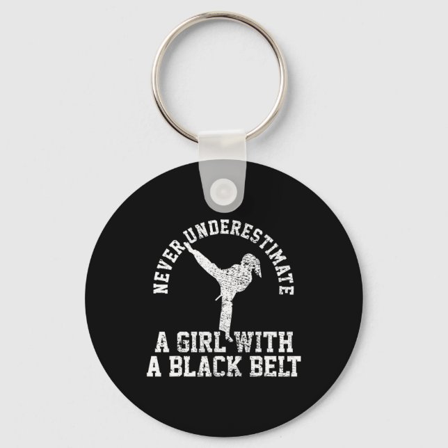 Karate Taekwondo Blackbelt  Keychain (Front)