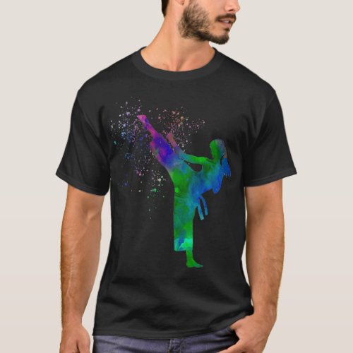 Karate taekwondo competition in watercolor 14 T_Shirt