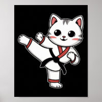 Karate Taekwondo Funny Cat Jiu Jitsu Women Girls M