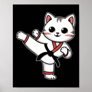 Karate Taekwondo Funny Cat Jiu Jitsu Women Girls M Poster