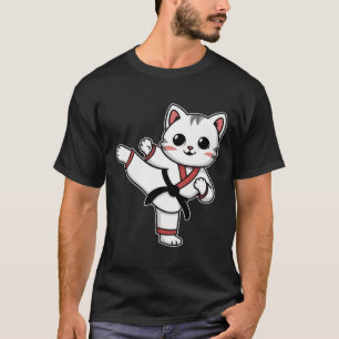 Karate Taekwondo Funny Cat Jiu Jitsu Women Girls M T-Shirt
