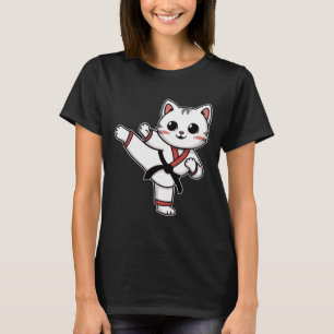Karate Taekwondo Funny Cat Jiu Jitsu Women Girls M T-Shirt